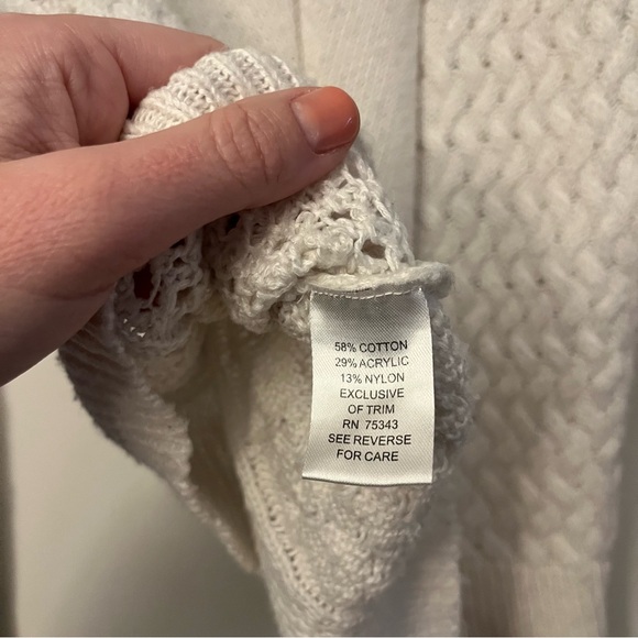 Torn by Ronny Kobo white lace up ruffle sweater - Picture 9 of 11